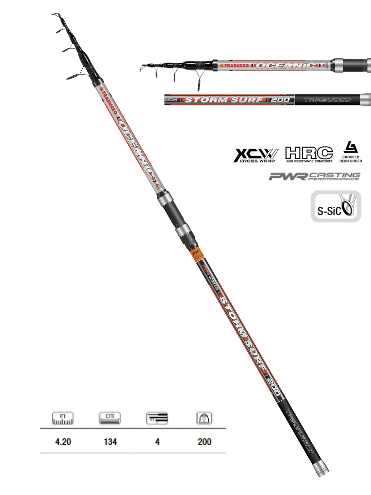 Trabucco Oceanic Storm Surf 420cm 200gr Teleskopik Surf Kamışı