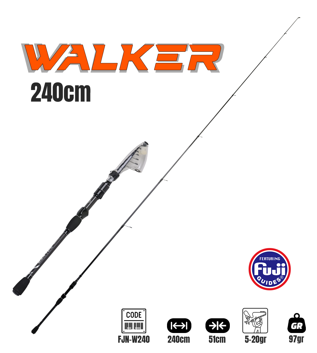 Fujin Walker 240cm 5-20gr Teleskopik Spin Kamışı