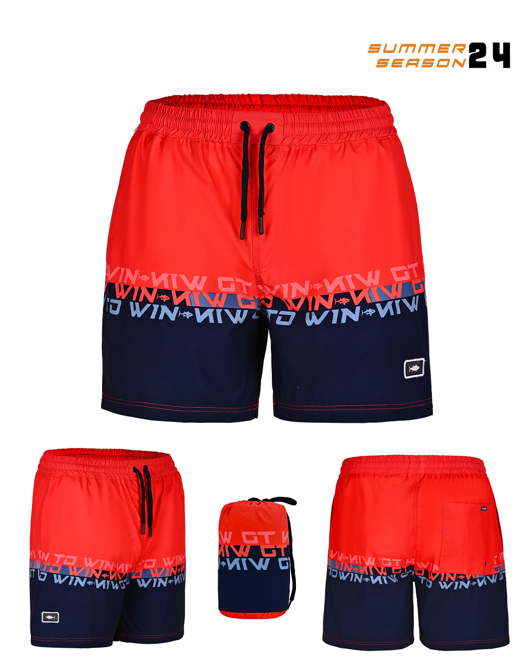 Fujin Pro Angler Short Mayo Scarlet Dark Navy