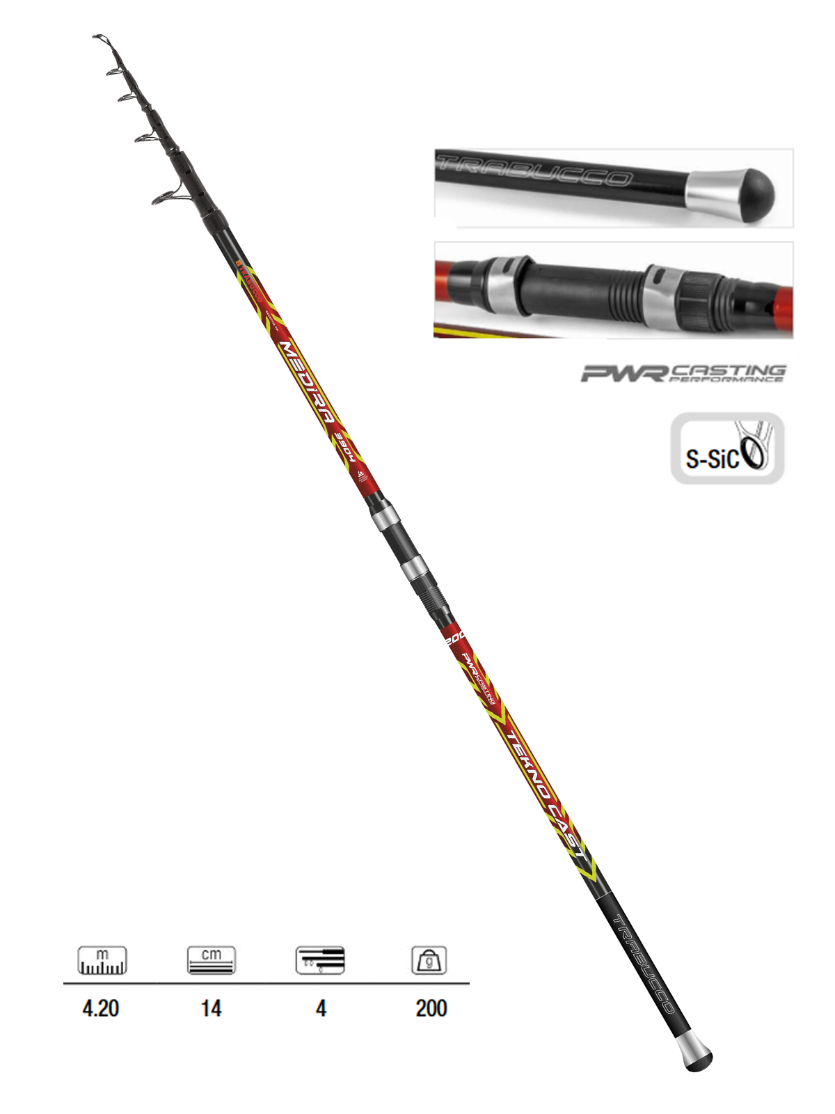 Trabucco Medira Tekno Cast Surf 420cm 200gr Teleskopik Surf Kamışı